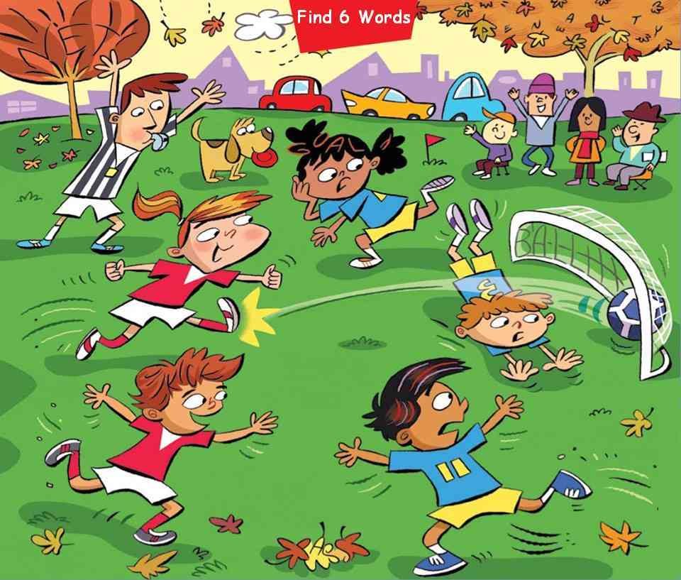 Brain Teaser Spot 6 Hidden Words in the picture