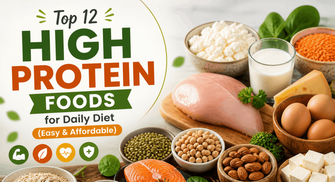 Top 12 High Protein Foods for Daily Diet (Easy & Affordable)