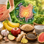 How to Improve Gut Health Naturally: 9 Best Foods for Better Digestion Healthy foods like yogurt, bananas, garlic, ginger, and whole grains that improve gut health naturally